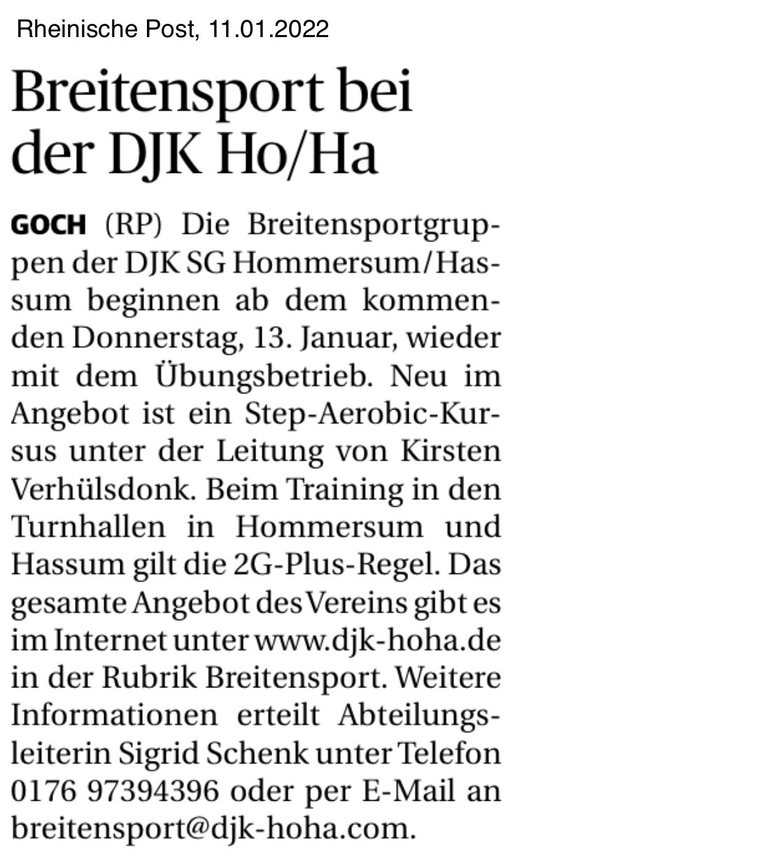 Breitensport bei der DJK Ho/Ha